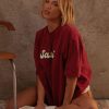 Clothing SASKI | Oversized T-Shirt | Merlot