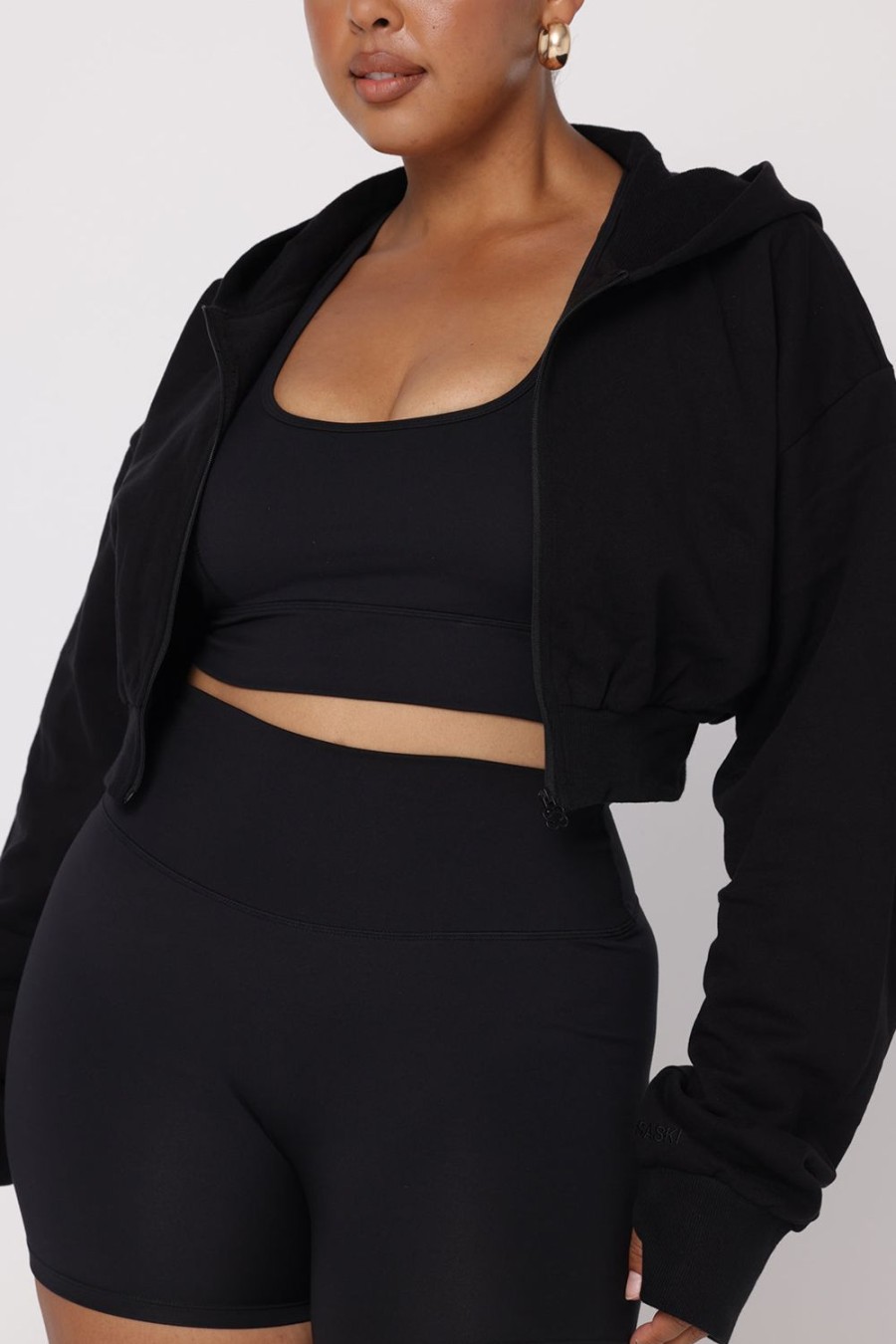 Clothing SASKI | Cali Cropped Hoodie | Black