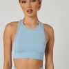 Clothing SASKI | Seamless High Neck Top | Sky