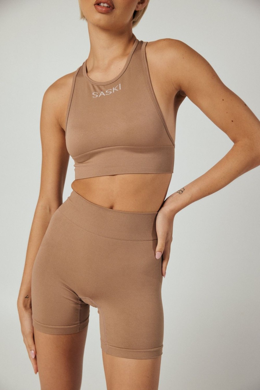 Clothing SASKI | Seamless High Neck Top | Fawn