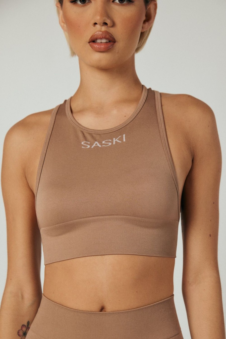 Clothing SASKI | Seamless High Neck Top | Fawn